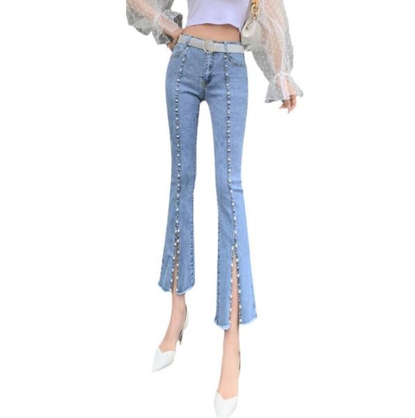 spring autumn women split beaded jeans skinny denim flared pants high waist femme bell bottom boyfriend blue s704 women's
spring autumn women split beaded jeans skinny denim flared pants high waist femme bell bottom boyfriend blue s704 women's