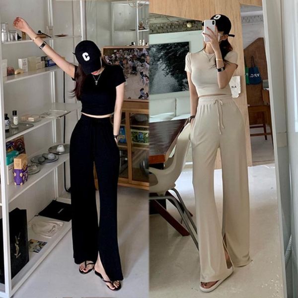 women's pants & capris summer style web celebrity elastic handsome line feeling show thin short sleeve t vertical wide leg trouser suit, Black;white
women's pants & capris summer style web celebrity elastic handsome line feeling show thin short sleeve t vertical wide leg trouser suit, Black;white