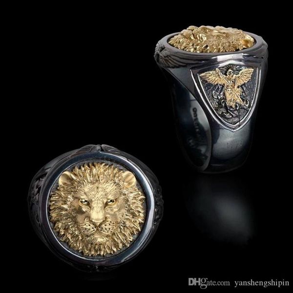 men's 18k yellow cool gold two-tone black diamond ring africa grassland lion men wedding party jewelry size 6- 13, Silver
men's 18k yellow cool gold two-tone black diamond ring africa grassland lion men wedding party jewelry size 6- 13, Silver