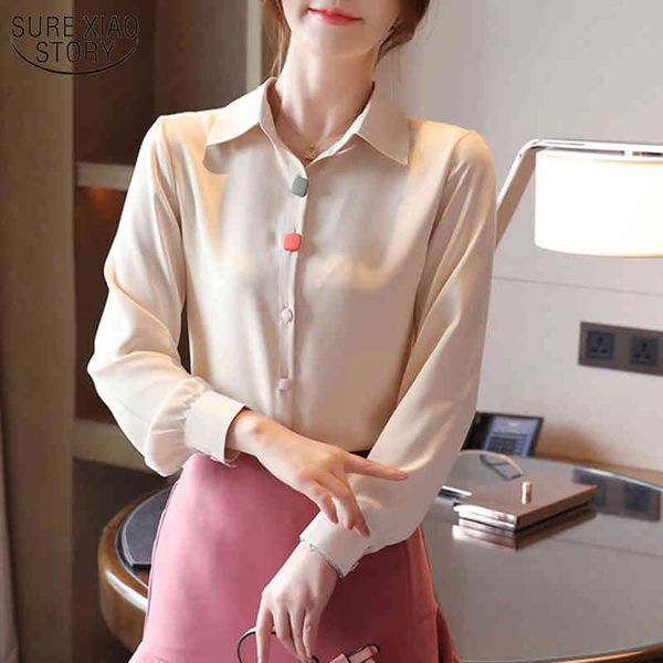 fashion autumn women chiffon shirt colorful button blouses office lady cardigan solid turm-down collar blusas 10892 210508, White
fashion autumn women chiffon shirt colorful button blouses office lady cardigan solid turm-down collar blusas 10892 210508, White