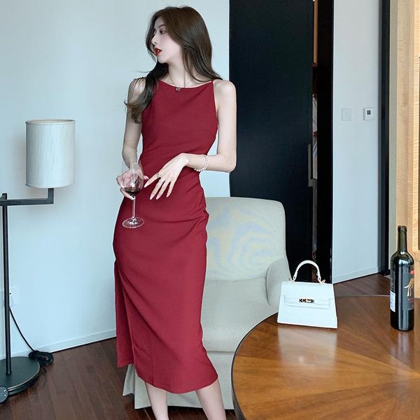 casual dresses summer dress elegant vintage red black sleeveless women bodycon bandage midi sundress party korean evening clothes, Black;gray
casual dresses summer dress elegant vintage red black sleeveless women bodycon bandage midi sundress party korean evening clothes, Black;gray