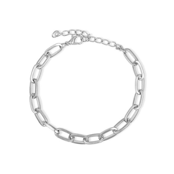 link, chain european and american simple cold wind paper clip thick bracelet female ins hip hop cuban, Black
link, chain european and american simple cold wind paper clip thick bracelet female ins hip hop cuban, Black