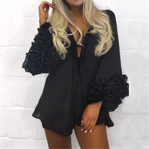 women's swimwear womens bikini cover up dress ladies summer mini long sleeve beach sundress wrap bathing suit fashion clothes zv3m, White;black
women's swimwear womens bikini cover up dress ladies summer mini long sleeve beach sundress wrap bathing suit fashion clothes zv3m, White;black