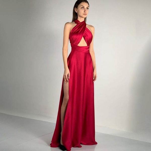 party dresses laxsesu halter satin red long evening a-line backless pleated high side silt formal women gowns 2021, White;black
party dresses laxsesu halter satin red long evening a-line backless pleated high side silt formal women gowns 2021, White;black