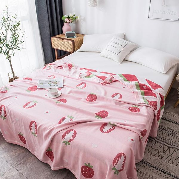 side gauze throw blanket 100%cotton strawberry love breathable soft blandets for children single geometric home textile blankets
side gauze throw blanket 100%cotton strawberry love breathable soft blandets for children single geometric home textile blankets