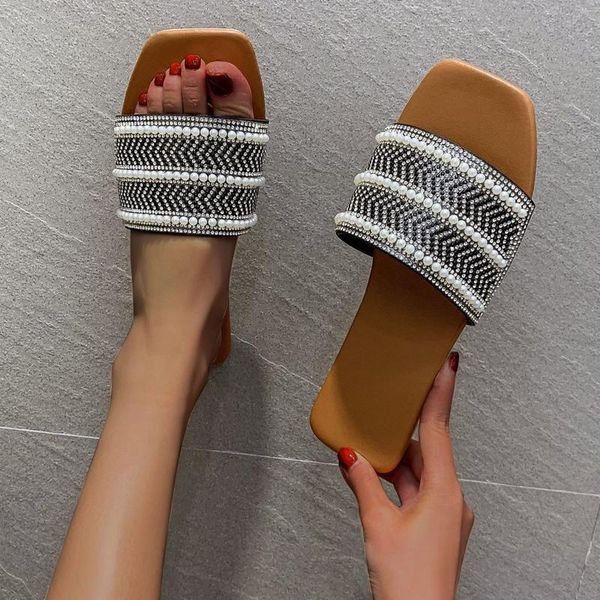 summer fashion women's casual shoes breathable outdoor leisure sandals bohemian pearl crystal sequins striped lady slippers, Black
summer fashion women's casual shoes breathable outdoor leisure sandals bohemian pearl crystal sequins striped lady slippers, Black