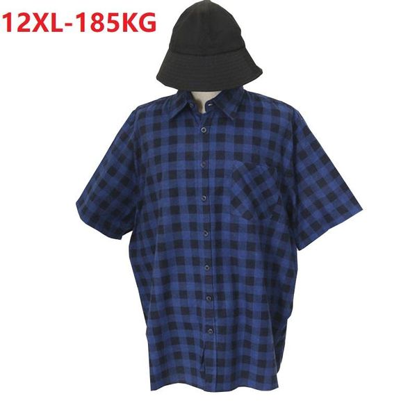 plus size 8xl 10xl 12xl summer plaid shirts short sleeve men pockets oversize man casual home loose shirt cotton blue 60 men's, White;black
plus size 8xl 10xl 12xl summer plaid shirts short sleeve men pockets oversize man casual home loose shirt cotton blue 60 men's, White;black