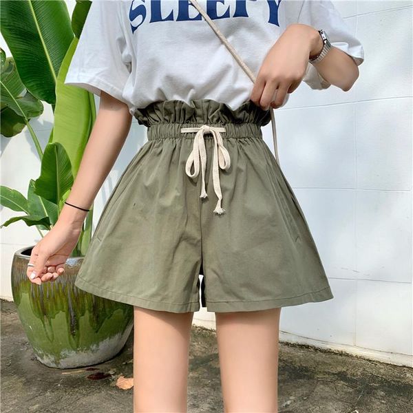 women's shorts women summer autumnr high waist female solid casual elastic loose leg booty pockets, White;black
women's shorts women summer autumnr high waist female solid casual elastic loose leg booty pockets, White;black