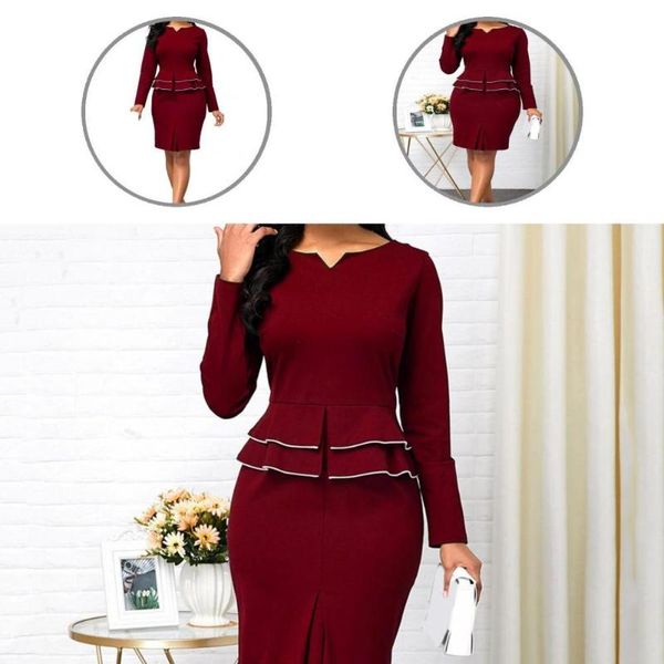 two piece dress pencil skirt suit knee length split business ladies ruffle skinny, White
two piece dress pencil skirt suit knee length split business ladies ruffle skinny, White