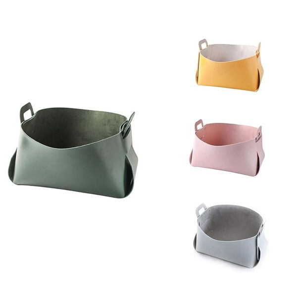 leather storage box desktray jewelry key sundries makeup lipstick portable appliance boxes & bins