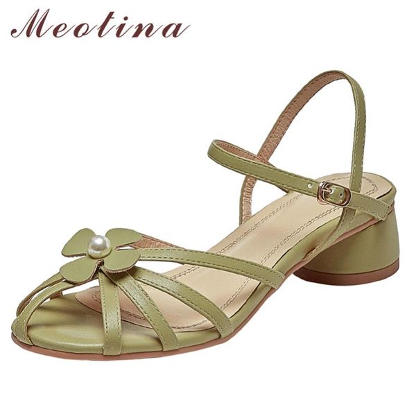 dress shoes meotina sandals women natural genuine leather flower high heel square toe round lady footwear summer 43, Black
dress shoes meotina sandals women natural genuine leather flower high heel square toe round lady footwear summer 43, Black