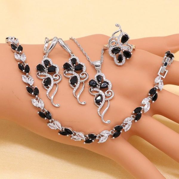 earrings & necklace xutaayi silver wedding jewelry sets for women plant shape black zircon bracelet pendant ring gift box
earrings & necklace xutaayi silver wedding jewelry sets for women plant shape black zircon bracelet pendant ring gift box