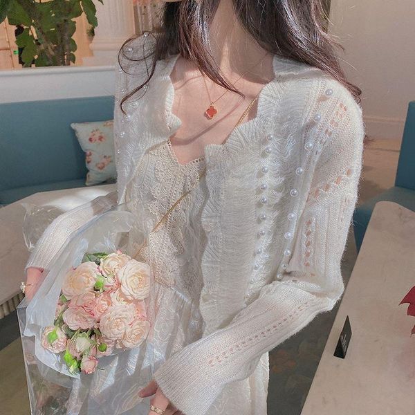 women's knits & tees knitted cardigan thin spring and summer fashion style hollow design sense of niche temperament casual top, White
women's knits & tees knitted cardigan thin spring and summer fashion style hollow design sense of niche temperament casual top, White