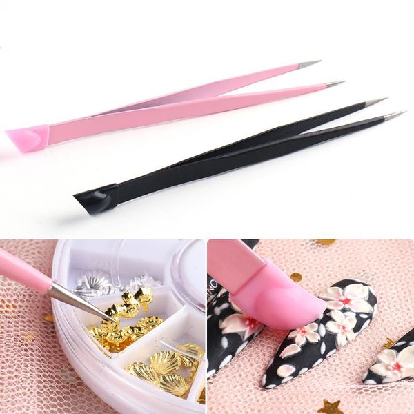nail art equipment tweezers with silicone pressing head for 3d sticker rhinestones water stainless steel nails tool, Silver
nail art equipment tweezers with silicone pressing head for 3d sticker rhinestones water stainless steel nails tool, Silver