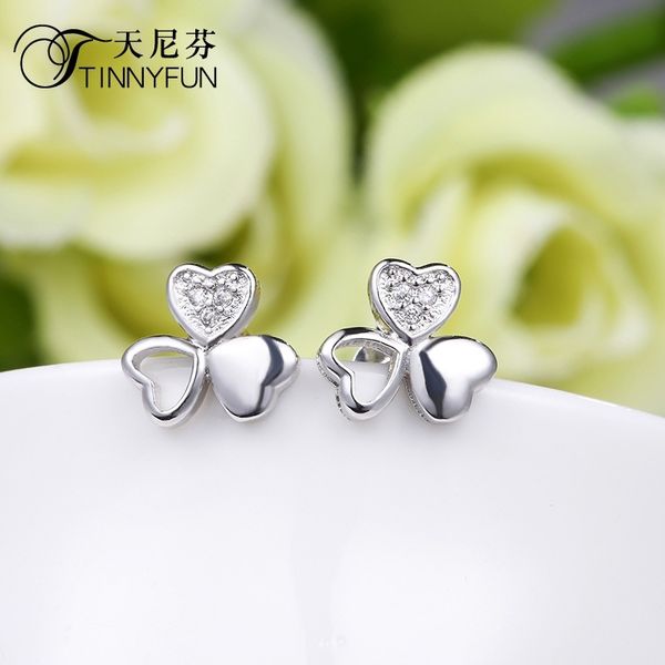 heart shaped clover simple trinket s925 silver zircon cute temperament earrings girl, Black
heart shaped clover simple trinket s925 silver zircon cute temperament earrings girl, Black