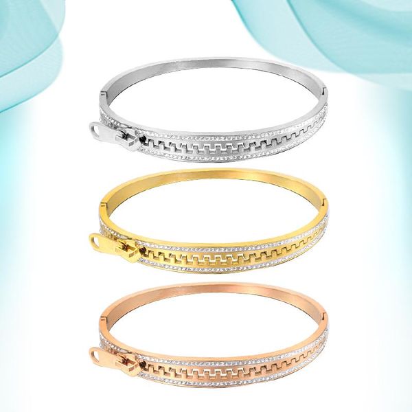 bangle fashion bracelets creative zippered stainless steel bracelet with diamonds personalized design accessories, Black
bangle fashion bracelets creative zippered stainless steel bracelet with diamonds personalized design accessories, Black