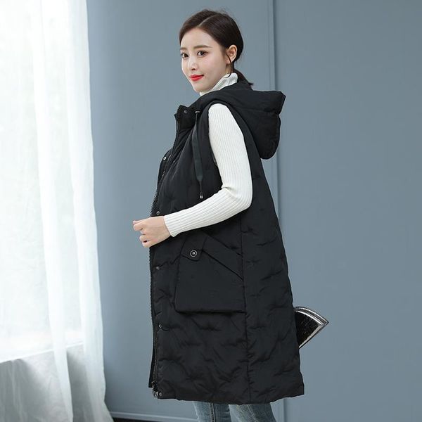 women's vests long winter for women big pockets zipper ladies jacket plus size sleeveless solid hooded waistcoat female, Black;white
women's vests long winter for women big pockets zipper ladies jacket plus size sleeveless solid hooded waistcoat female, Black;white