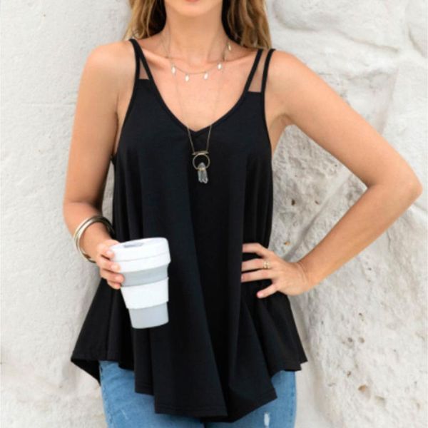 women's tanks & camis solid color fashion v-neck tank double hanging asymmetric hem camisole sleeveless vest casual loose streetwear, White
women's tanks & camis solid color fashion v-neck tank double hanging asymmetric hem camisole sleeveless vest casual loose streetwear, White