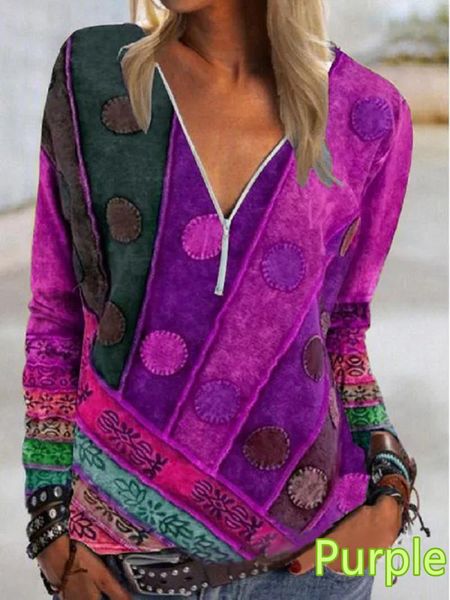 women's t-shirt 2021 spring and summer fashion vintage printed zipper v-neck long sleeve casual plus size soft top, White
women's t-shirt 2021 spring and summer fashion vintage printed zipper v-neck long sleeve casual plus size soft top, White