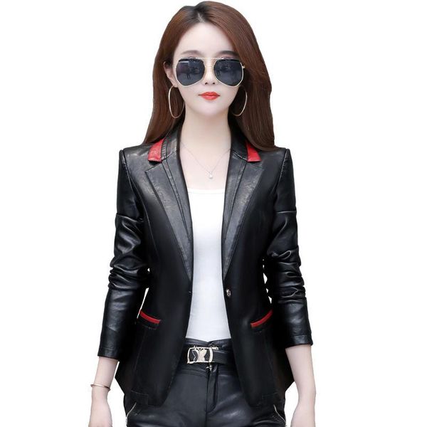 women's leather & faux 2021 women oversized pu blouses female spring autumn black basic coat turn-down collar motor jackets h1192
women's leather & faux 2021 women oversized pu blouses female spring autumn black basic coat turn-down collar motor jackets h1192