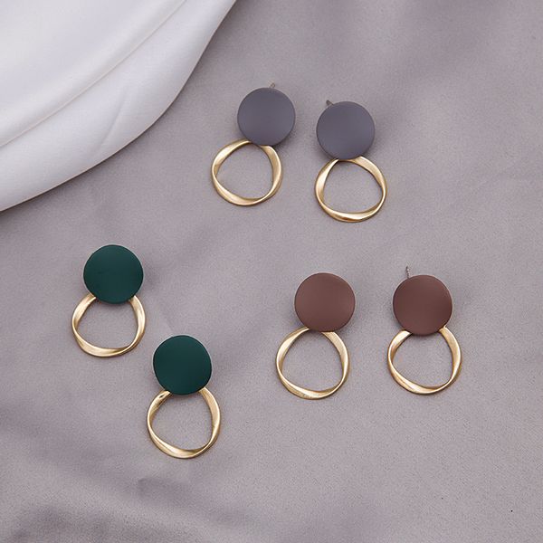 south korea s925 silver needle cold wind earrings irregular frosted contrast color disc circle versatile, Golden
south korea s925 silver needle cold wind earrings irregular frosted contrast color disc circle versatile, Golden