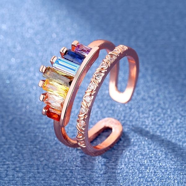 hntc korean version ringnew ears micro inlaid zircon rainbow crown women's fashion opening adjustable band rings index finger joint, Silver
hntc korean version ringnew ears micro inlaid zircon rainbow crown women's fashion opening adjustable band rings index finger joint, Silver