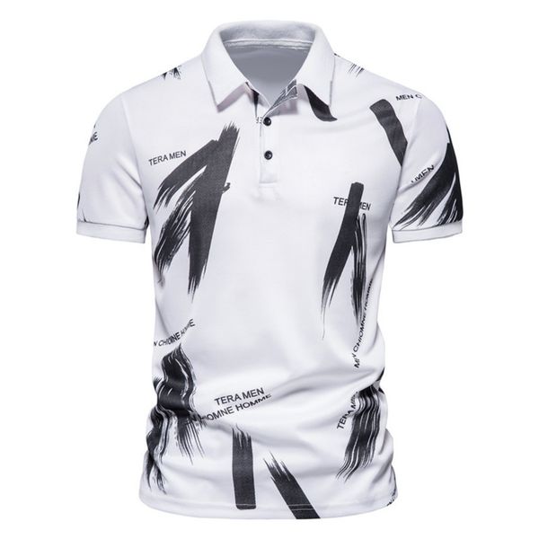 men's short sved polo shirt, striped t-shirt with letters, casual, fashionable, novel in summer, White;black
men's short sved polo shirt, striped t-shirt with letters, casual, fashionable, novel in summer, White;black