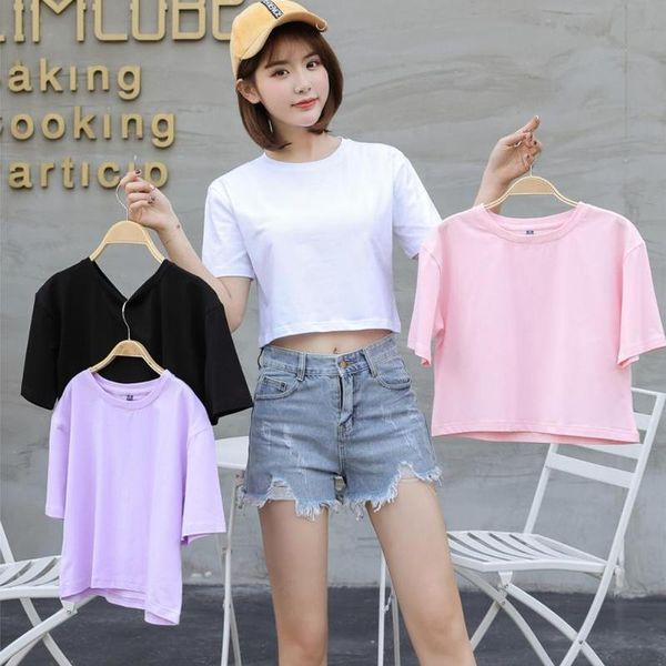 women's t-shirt kpop crop women solid cotton for ladies o-neck short sleeve summer casual female t-shirts tee shirt femme, White
women's t-shirt kpop crop women solid cotton for ladies o-neck short sleeve summer casual female t-shirts tee shirt femme, White