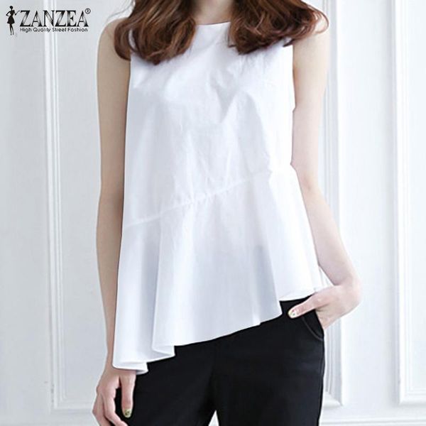 women's blouses & shirts zanzea solid irregular women elegant sleeveless ruffle tunic 2021 summer lady tank blusa fashion casual loose, White
women's blouses & shirts zanzea solid irregular women elegant sleeveless ruffle tunic 2021 summer lady tank blusa fashion casual loose, White