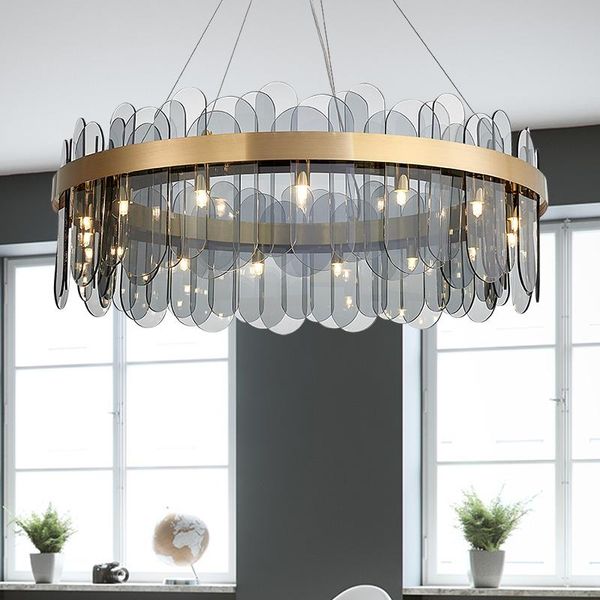 pendant lamps nordic postmodern fashion simple creative american light luxury round chandelier living room and bedroom grey glass lamp
pendant lamps nordic postmodern fashion simple creative american light luxury round chandelier living room and bedroom grey glass lamp