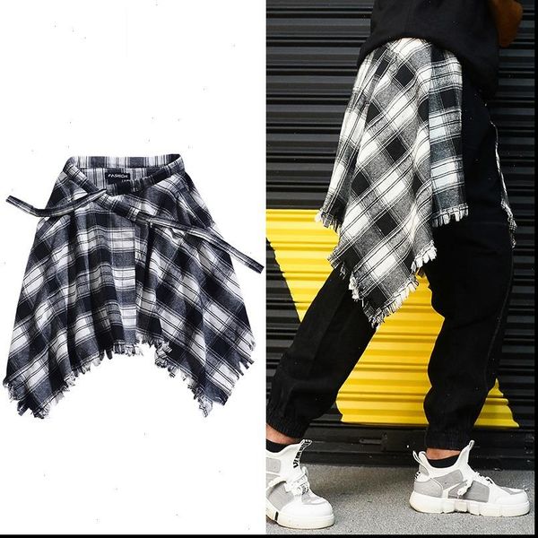 hip hop irregular men and women skirts fake shirt hem spring autumn plaid tassel false skirt half body female womens, Black
hip hop irregular men and women skirts fake shirt hem spring autumn plaid tassel false skirt half body female womens, Black