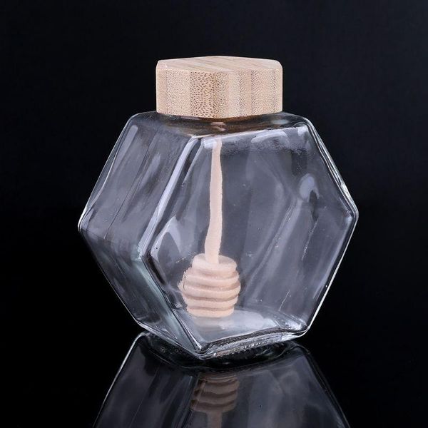 storage bottles & jars 220ml/380ml hexagonal glass honey bottle with wooden stirring rod
storage bottles & jars 220ml/380ml hexagonal glass honey bottle with wooden stirring rod