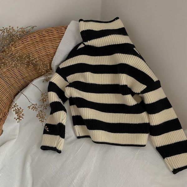 pullover 2021 autumn winter warm 2 3 4 5 6 years 80-130cm high neck knitted turtleneck striped sweater for baby kids boys and girls, Blue
pullover 2021 autumn winter warm 2 3 4 5 6 years 80-130cm high neck knitted turtleneck striped sweater for baby kids boys and girls, Blue