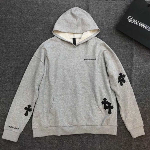 hearts chrome brand trendy new crosin men's and women's hooded pullover with leather cross stitching casual loose top, Black
hearts chrome brand trendy new crosin men's and women's hooded pullover with leather cross stitching casual loose top, Black