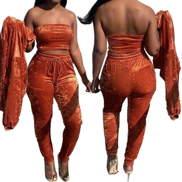 women's two piece pants 3 sets women velvet tracksuit sweatpants zipper hoodie set long sleeve sweatshirt tube crop casual outfits, White
women's two piece pants 3 sets women velvet tracksuit sweatpants zipper hoodie set long sleeve sweatshirt tube crop casual outfits, White