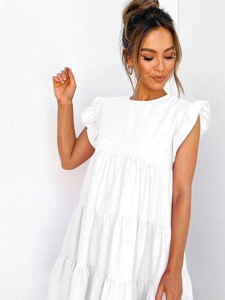 women dresses summer ruffle mini dress solid color lady o neck casual loose butterfly sleeve short vestidos, Black;gray
women dresses summer ruffle mini dress solid color lady o neck casual loose butterfly sleeve short vestidos, Black;gray