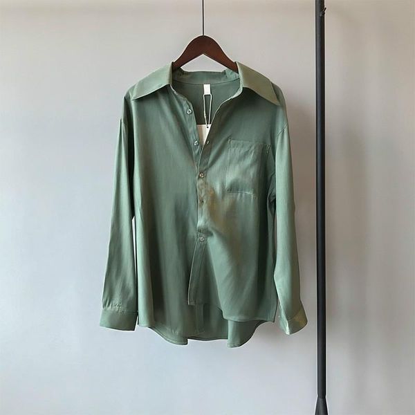 women's blouses & shirts women spring shirt loose casual thin satin sheer green female vintage feminine long sleeve ladies smooth retro, White
women's blouses & shirts women spring shirt loose casual thin satin sheer green female vintage feminine long sleeve ladies smooth retro, White