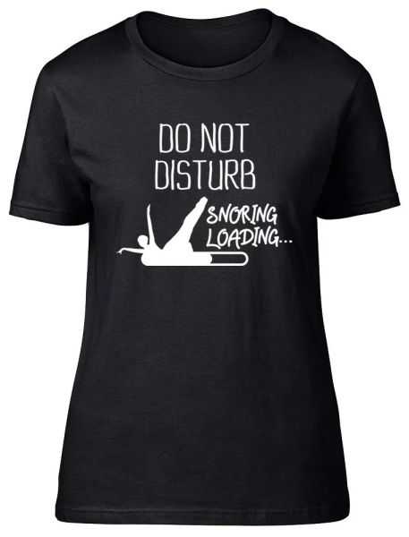 do not disturb - snoring loading ladies womens funny fitted t-shirt, White;black
do not disturb - snoring loading ladies womens funny fitted t-shirt, White;black