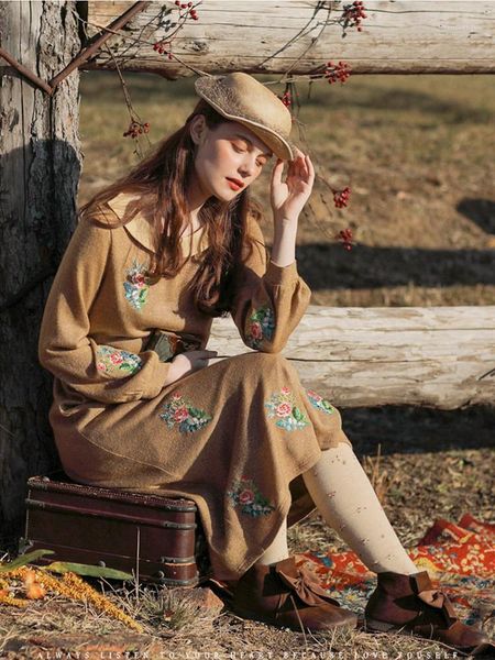 casual dresses original design aigyptos spring autumn winter women vintage mori girls england rose embroidery golden thread knitted, Black;gray
casual dresses original design aigyptos spring autumn winter women vintage mori girls england rose embroidery golden thread knitted, Black;gray