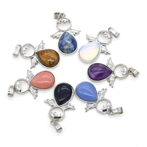 angel shape natural stone chakra charms rose quartz healing reiki amethyst crystal pendant finding for diy necklaces jewelry 24x35mm, Bronze;silver
angel shape natural stone chakra charms rose quartz healing reiki amethyst crystal pendant finding for diy necklaces jewelry 24x35mm, Bronze;silver