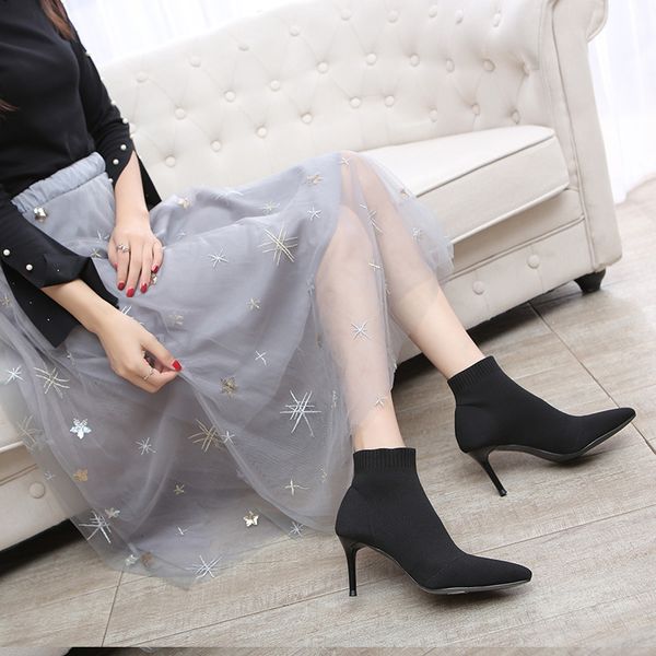 calcetines punto para mujer, botas elsticas, botines de punto, puntiagudos, tacn alto y fino, Black
calcetines punto para mujer, botas elsticas, botines de punto, puntiagudos, tacn alto y fino, Black