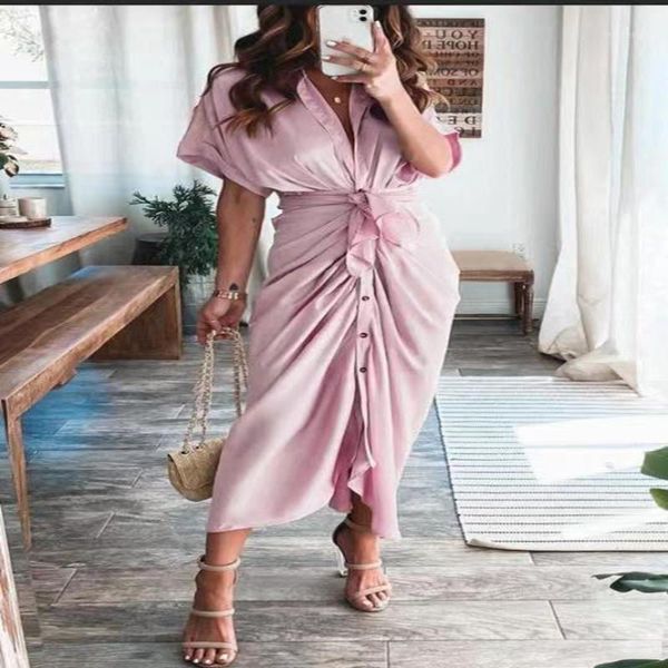 casual dresses summer women's dress 2021 ins solid color v-neck with wrap belt short sleeve shirtdress button fashion satin long, Black;gray
casual dresses summer women's dress 2021 ins solid color v-neck with wrap belt short sleeve shirtdress button fashion satin long, Black;gray