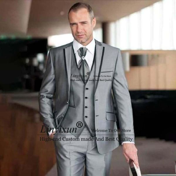men's suits & blazers formal grey slim fit mens for wedding groom tuxedos peaked lapel 3 piece jacket vest pants set business blazer ma, White;black
men's suits & blazers formal grey slim fit mens for wedding groom tuxedos peaked lapel 3 piece jacket vest pants set business blazer ma, White;black