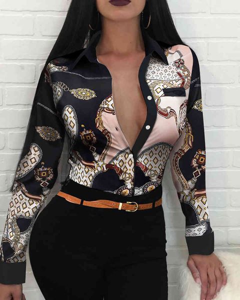 spring autumn women's floral shirt new femme chain scarf print button front long sleeve shirt office ladies elegant outfits 210415, White
spring autumn women's floral shirt new femme chain scarf print button front long sleeve shirt office ladies elegant outfits 210415, White