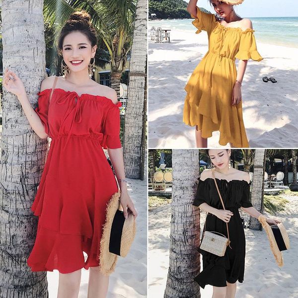 maternity dresses 3 colors women's summer one shoulder dress female french retro chiffon fairy beach skirt seaside loose for pregnant w, White
maternity dresses 3 colors women's summer one shoulder dress female french retro chiffon fairy beach skirt seaside loose for pregnant w, White
