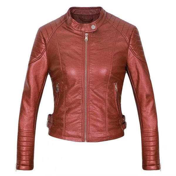 women's leather & faux -selling autumn stand collar women jacket coat slim was thin short pu motorcycle, Black
women's leather & faux -selling autumn stand collar women jacket coat slim was thin short pu motorcycle, Black