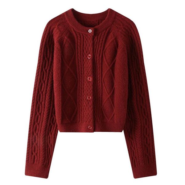 women's knits & tees knitted sweater o-neck short style for autumn and winter cardigan women loose outer jacket, White
women's knits & tees knitted sweater o-neck short style for autumn and winter cardigan women loose outer jacket, White