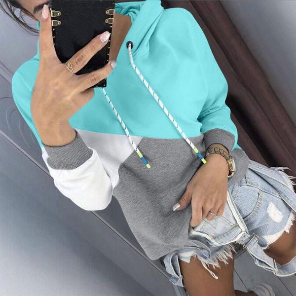 women's blouses & shirts women blouse autumn long sleeve patchwork hoodie hooded pullover femme fashion casual streetwear clothes, White
women's blouses & shirts women blouse autumn long sleeve patchwork hoodie hooded pullover femme fashion casual streetwear clothes, White