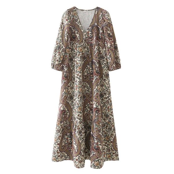 casual dresses yenkye autumn women vintage print long dress female v neck loose ladies vestido, Black;gray
casual dresses yenkye autumn women vintage print long dress female v neck loose ladies vestido, Black;gray