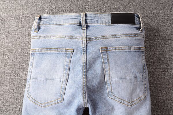 designers style mens jeans regular fit biker pants distressed sewing holes frayed trousers size 28-40, Blue
designers style mens jeans regular fit biker pants distressed sewing holes frayed trousers size 28-40, Blue